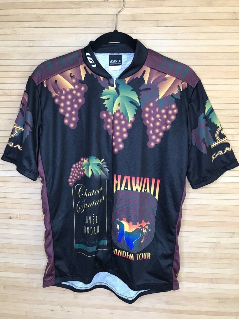 Louis Garneau Mens M MEDIUM Cycling Jersey Santana Black Forest Tour Brand NEW